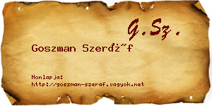 Goszman Szeráf névjegykártya